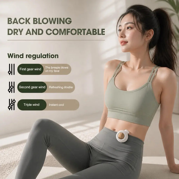 Portable Silent Mini Bladeless Electric Fan,Adjustable 3-Speed Suspended Waist Fans,Phone Cooling Fan,Personal Fan,Rotating Bodyfan Suitable for Outdoor Travel,Fathersdaygift,Rechargeable Personal Fan,Handheld Turbo Fan,Perfect Gift